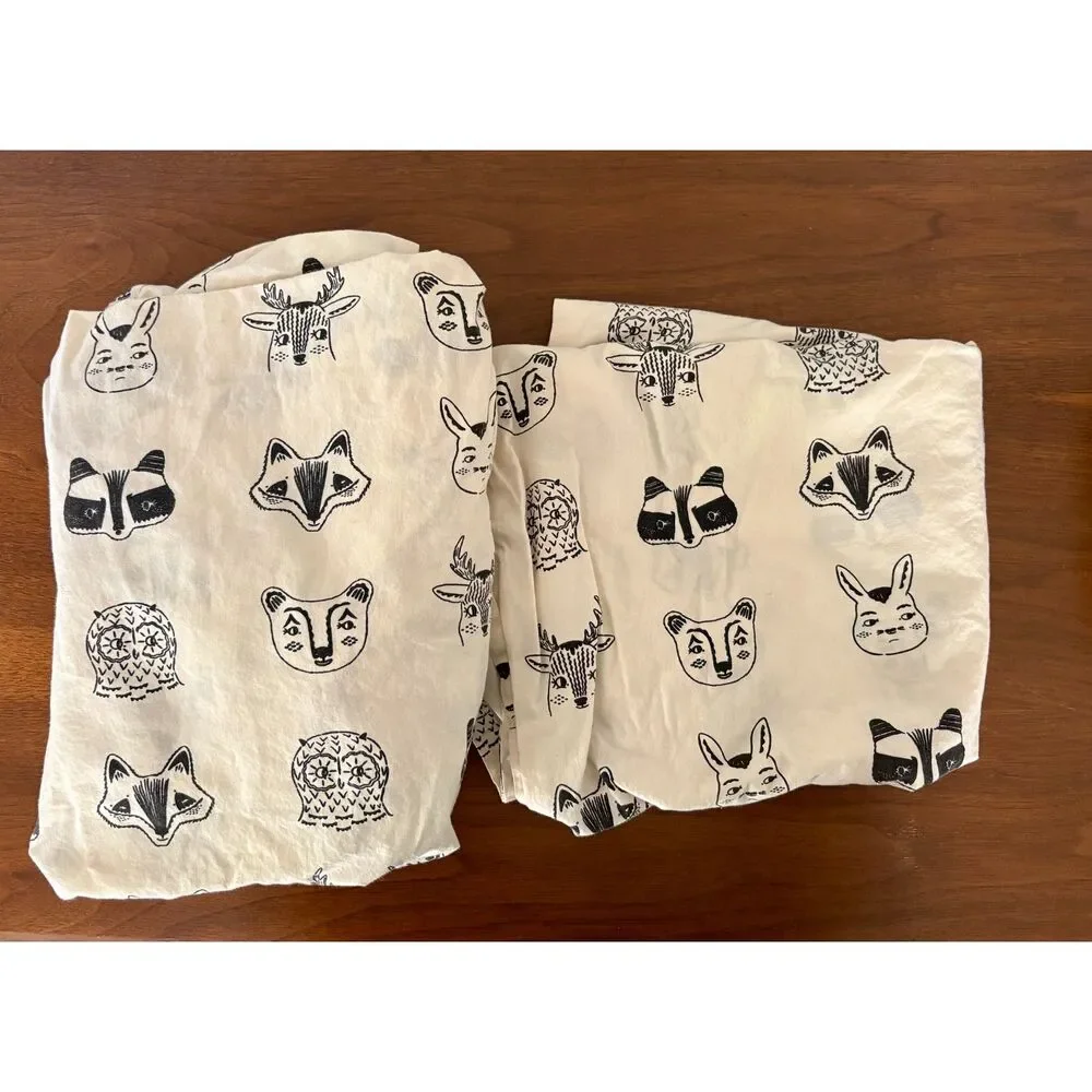 Crate&Kids Stay Cool Roxy Marj Animal Organic Cotton Toddler Sheet Set